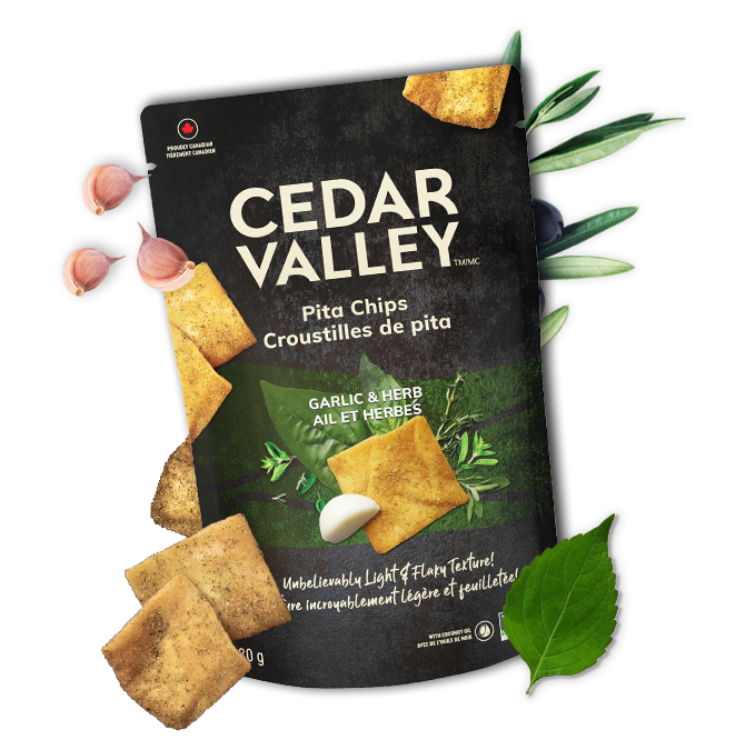 Cedar Valley Pita Chips Garlic & Herb Sheldon Creek Supply Co.